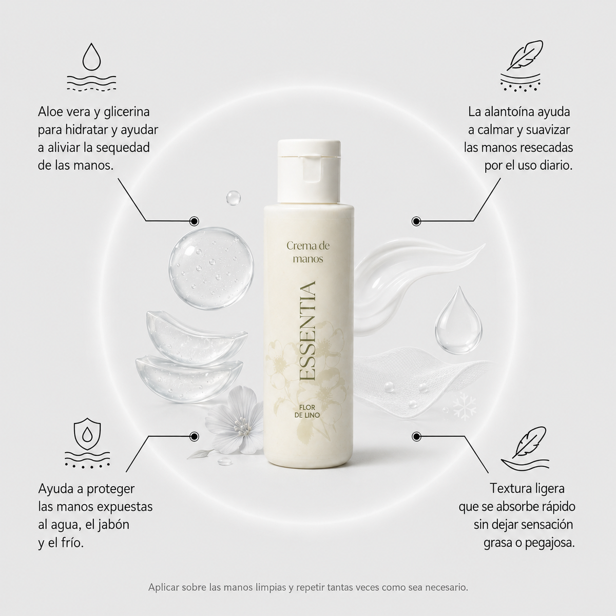 CREMA DE MANOS DE FLOR DE LINO