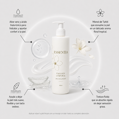 EMULSIÓN DE ALOE VERA Y MONOÏ
