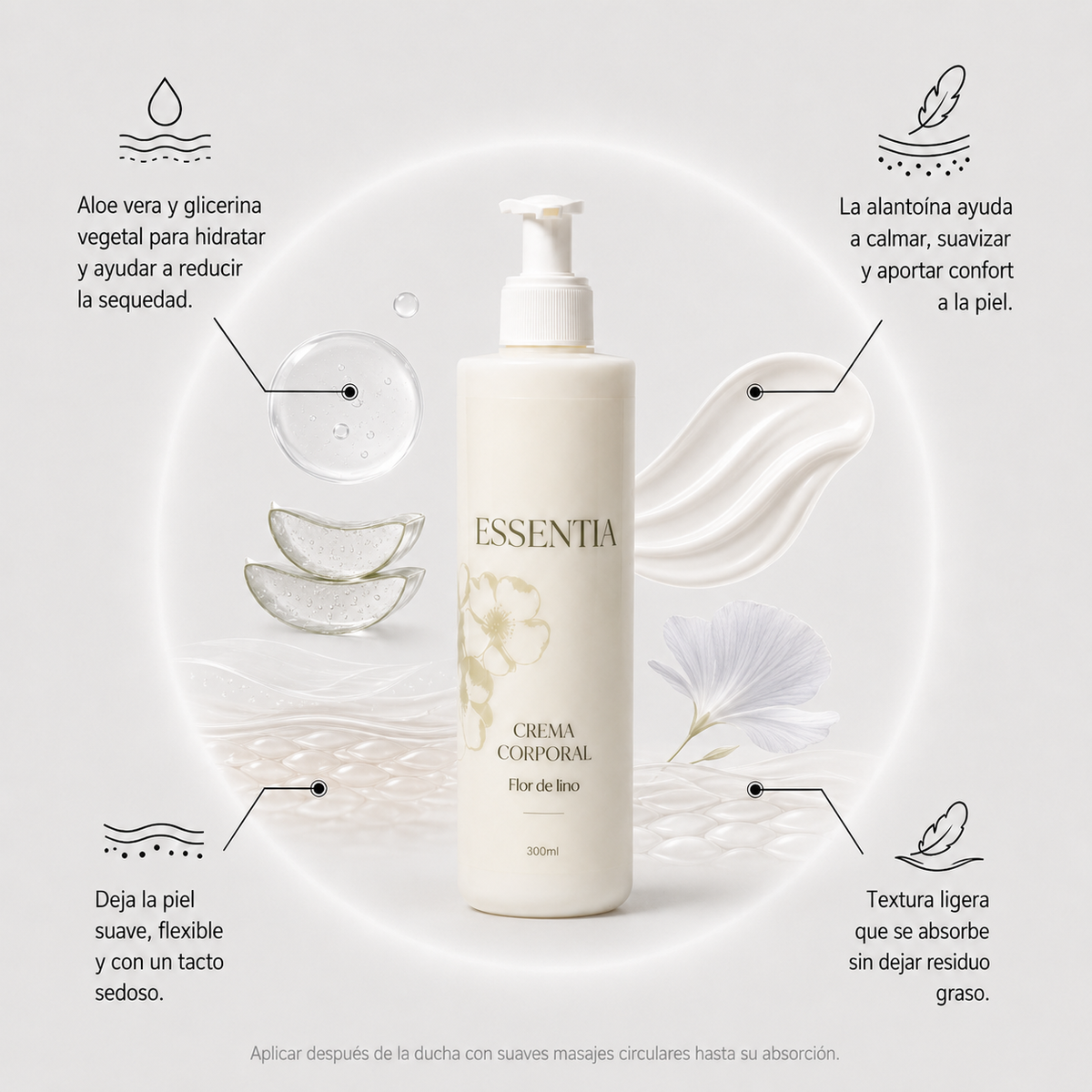 CREMA CORPORAL DE FLOR DE LINO